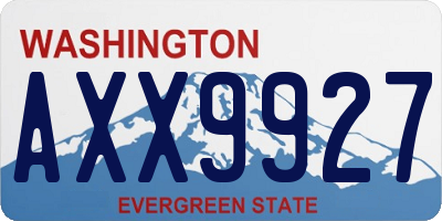 WA license plate AXX9927