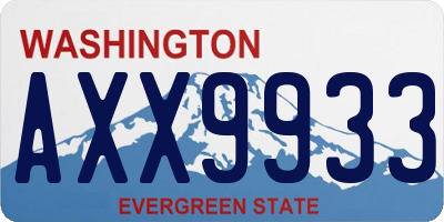 WA license plate AXX9933