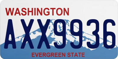 WA license plate AXX9936