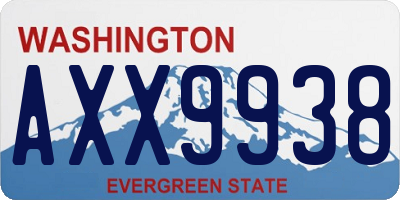 WA license plate AXX9938