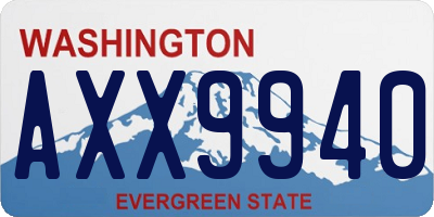 WA license plate AXX9940