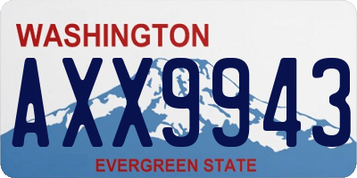 WA license plate AXX9943