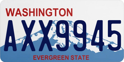 WA license plate AXX9945
