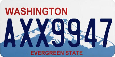 WA license plate AXX9947