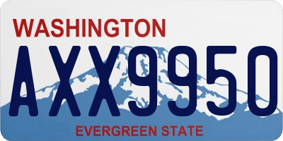 WA license plate AXX9950