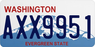 WA license plate AXX9951