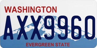 WA license plate AXX9960