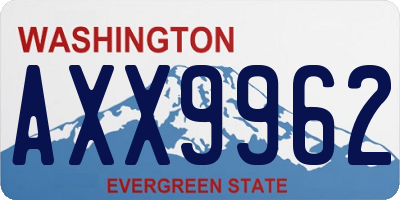 WA license plate AXX9962