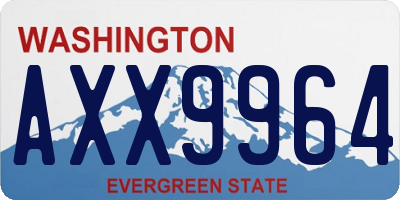 WA license plate AXX9964