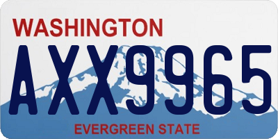 WA license plate AXX9965