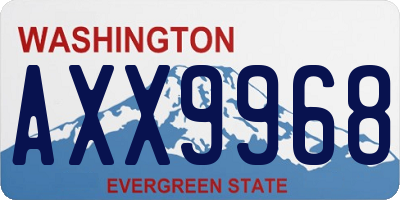 WA license plate AXX9968