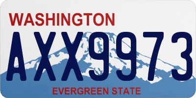 WA license plate AXX9973