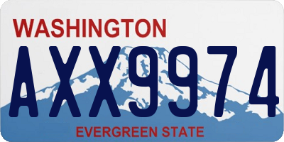 WA license plate AXX9974
