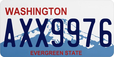WA license plate AXX9976