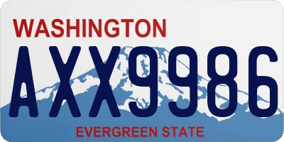 WA license plate AXX9986
