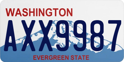 WA license plate AXX9987
