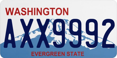 WA license plate AXX9992