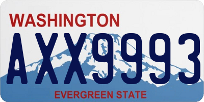 WA license plate AXX9993
