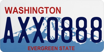 WA license plate AXXO888