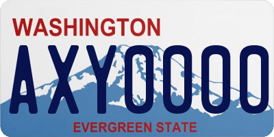 WA license plate AXY0000
