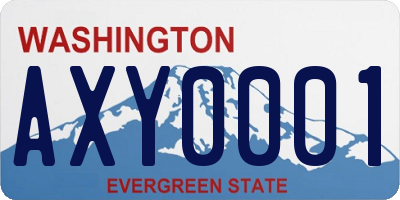 WA license plate AXY0001