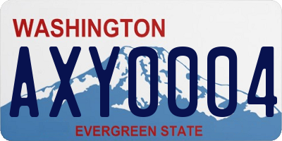 WA license plate AXY0004