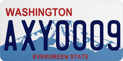 WA license plate AXY0009