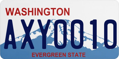 WA license plate AXY0010