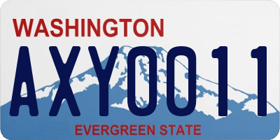 WA license plate AXY0011