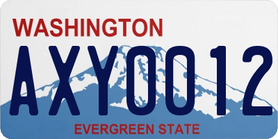 WA license plate AXY0012