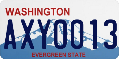 WA license plate AXY0013