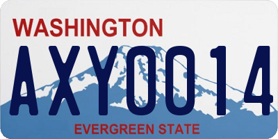 WA license plate AXY0014