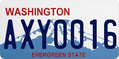 WA license plate AXY0016
