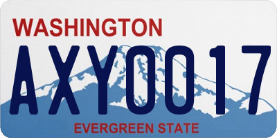 WA license plate AXY0017