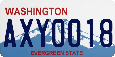 WA license plate AXY0018