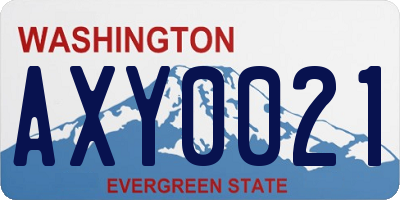WA license plate AXY0021