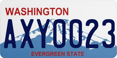 WA license plate AXY0023