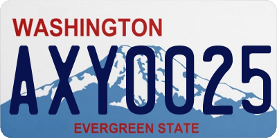 WA license plate AXY0025