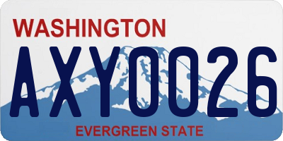 WA license plate AXY0026