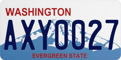 WA license plate AXY0027