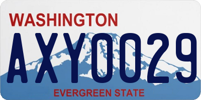 WA license plate AXY0029