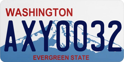 WA license plate AXY0032