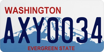 WA license plate AXY0034