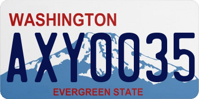 WA license plate AXY0035