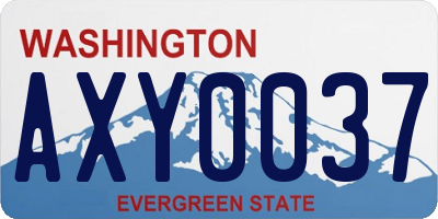 WA license plate AXY0037