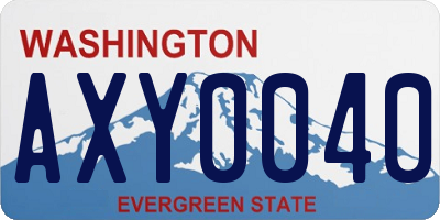 WA license plate AXY0040
