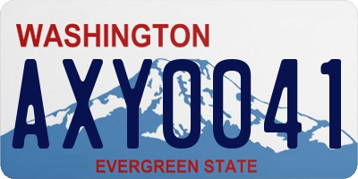 WA license plate AXY0041