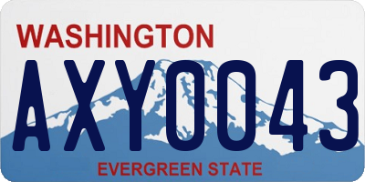 WA license plate AXY0043