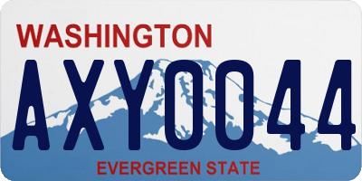 WA license plate AXY0044