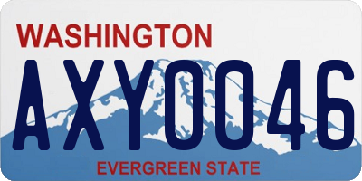 WA license plate AXY0046